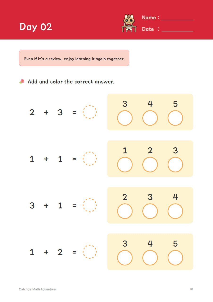 Catcho's Math Adventure Vol.1 (Legend) Pre-K to Kindergarten