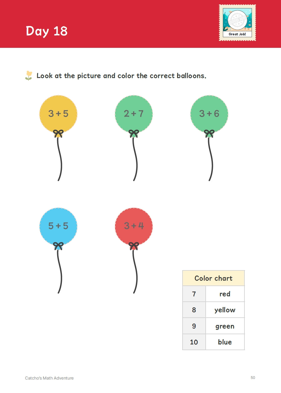 Catcho's Math Adventure Vol.1 (Adventurer) Pre-K to Kindergarten